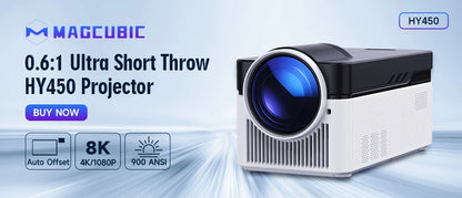 HY320 Mini Newly Native 720P Android 11 4K Projector 300ANSI Wifi6 BT5.0 Cinema Outdoor Portable 180° Rotable Projector